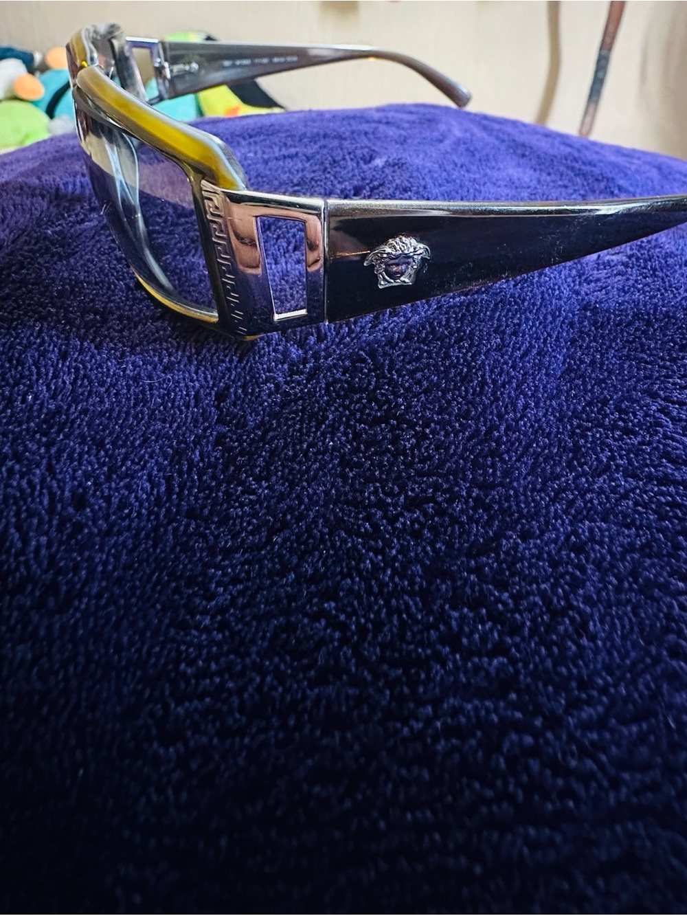 Versace Sunglasses 2004 Vintage Rectangle Wrap Brown Grey MOD 4048 182/11 120824